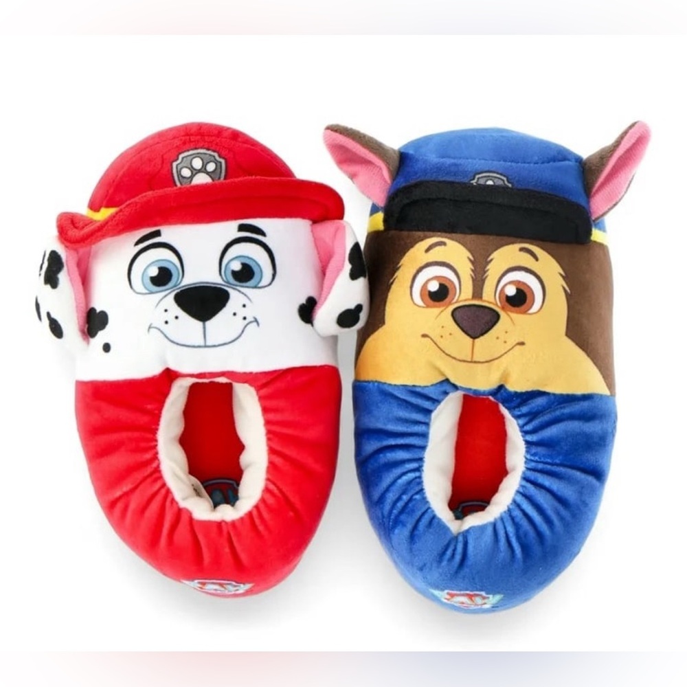 🆕 Nickelodeon Paw Patrol Chase & Marshall Character Boys Slippers Size: 5/6